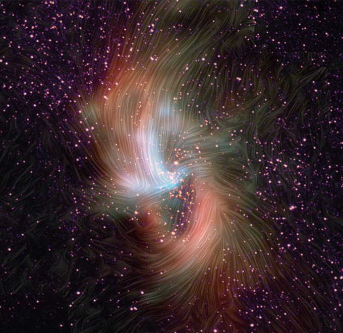 konstructivizm's tweet photo. Our Galaxy's Magnetic Center
Image Credit: NASA, SOFIA, Hubble https://t.co/7UUggW7Qc3