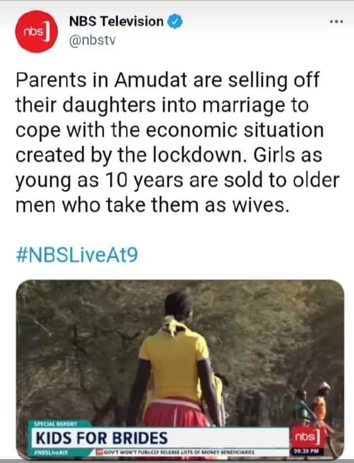 Imagine a 10 year old Girl being forced into marriage.
What does she know about Marriage!!!
And what about her Childhood!!
This is very sad and should not happen.
Government of Uganda should come up &amp; save our Girls please 
#EndChildMarriage 
<a href="/GirlsNotBrides/">Girls Not Brides</a> <a href="/vowforgirls/">VOW for Girls</a> <a href="/GNBU19/">Girls Not Brides Uganda</a>