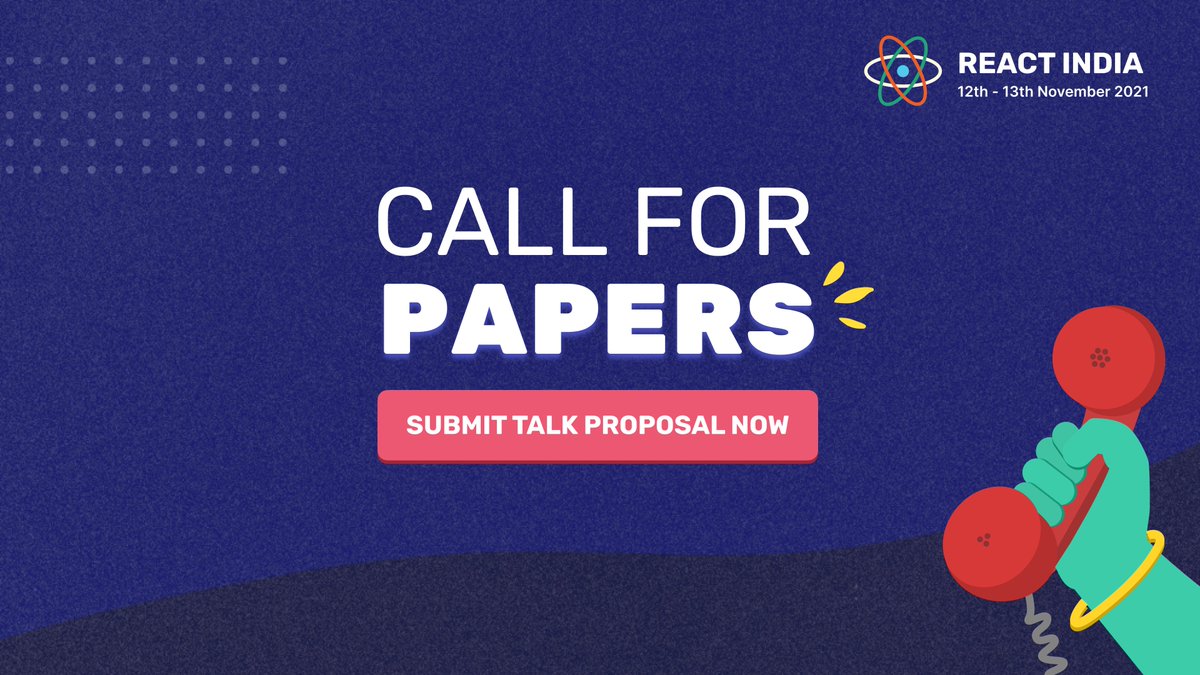 react_india's tweet image. 📣 Calling all beginner and veteran react developers, 
React India Remote&apos;s CFP is now open!  🎉
So if you have something interesting to talk about React, or anything &quot;Remote&quot;-ly related to React, submit your Talk here NOW ❗️❗️
