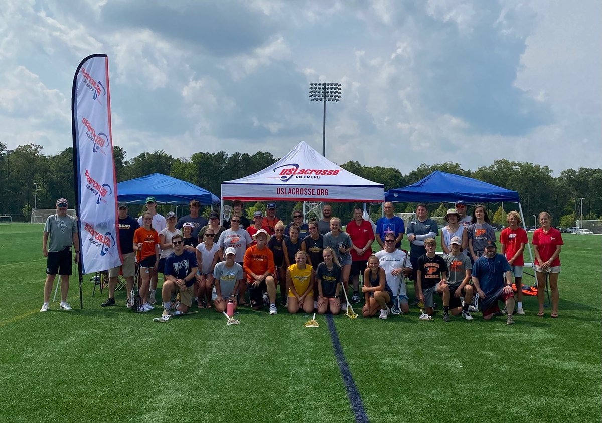 USLaxRichmond's tweet photo. TryLax was a success!! Sold out ... Pictured is all of the amazing volunteers that helped grow the game today and the rest is of the 100’s of new lax players in the RVA! 🥍 https://t.co/FnIOt5iwKf