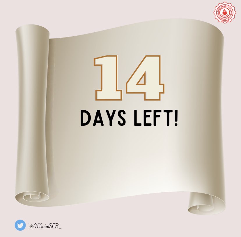 OfficialSEB_'s tweet photo. ONLY 14 DAYS UNTIL SY 2021-2022!

Another day has passed and we are getting closer to the start of a new chapter! Let us all embrace our Cordian Spirit as we welcome the new school year!🥳

#FirstDay2021 https://t.co/2Pt9XhtSzH