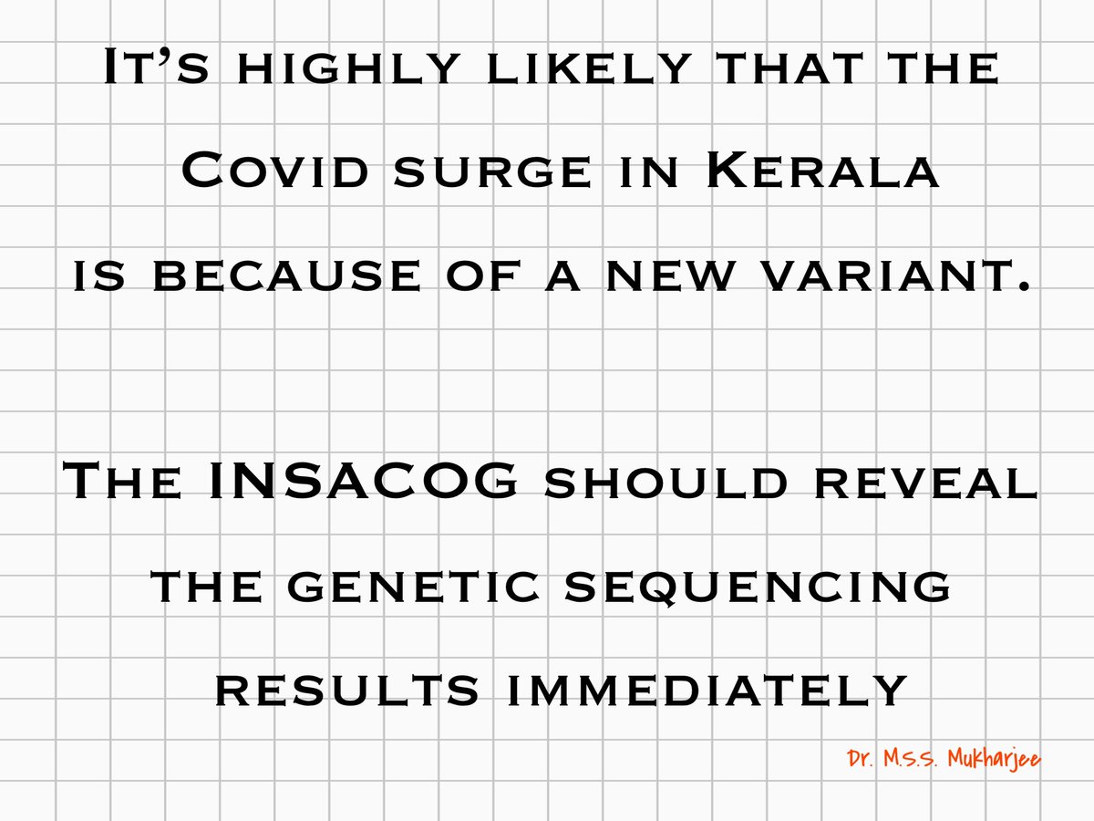 drmssm's tweet photo. This is very important to know. Is it the delta variant itself or some new variant which is driving the cases in Kerala?

Kerala is reporting more than 15,000 cases every day. It is making up roughly 40% of all cases in the country. 

@vinodscaria @IndianExpress @republic @ndtv https://t.co/WnQ5yZkA2x