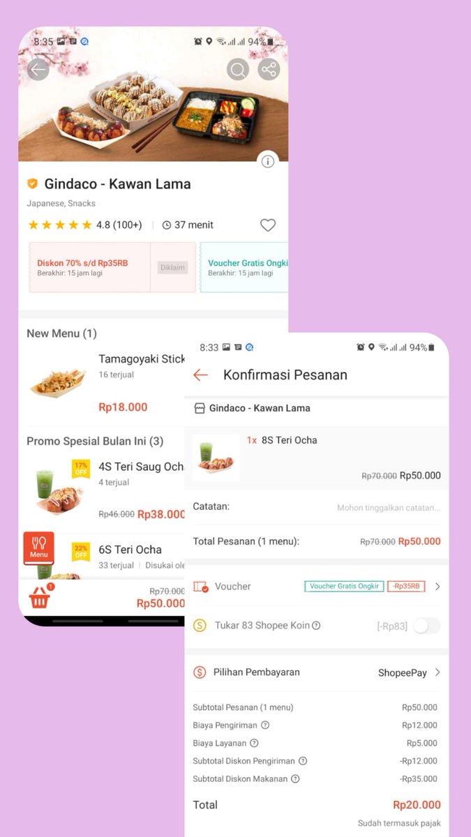 FOOD_FESS's tweet photo. Titipan. Guis ada yg suka takoyaki gak? Gindaco takoyaki lagi promo di shopee food😭 diskon 70% hari ini sama besok aja😭👍🏼 https://t.co/6oNDjYwOLM