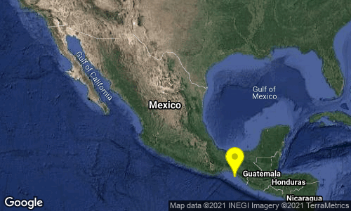 SismologicoMX's tweet photo. SISMO Magnitud 4.1 Loc  60 km al SUROESTE de PIJIJIAPAN, CHIS 25/07/21 21:23:55 Lat 15.46 Lon -93.72 Pf 69 km https://t.co/Sp2p72wb2r