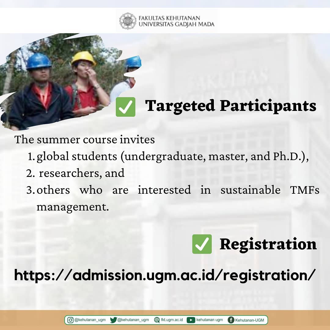 kehutanan_ugm's tweet photo. Summer Course
"Sustainable Management at Tropical Mountain Forests in Indonesia"

Date: August 11 up to September 3, 2021
Registration: https://t.co/IkNFrpCcSM

This program is FREE of charge!

#summercourse #fktugm #yogyakarta #rimbawanbulaksumur #rimbawanindonesia #agroforestry https://t.co/5atzJc3Jea