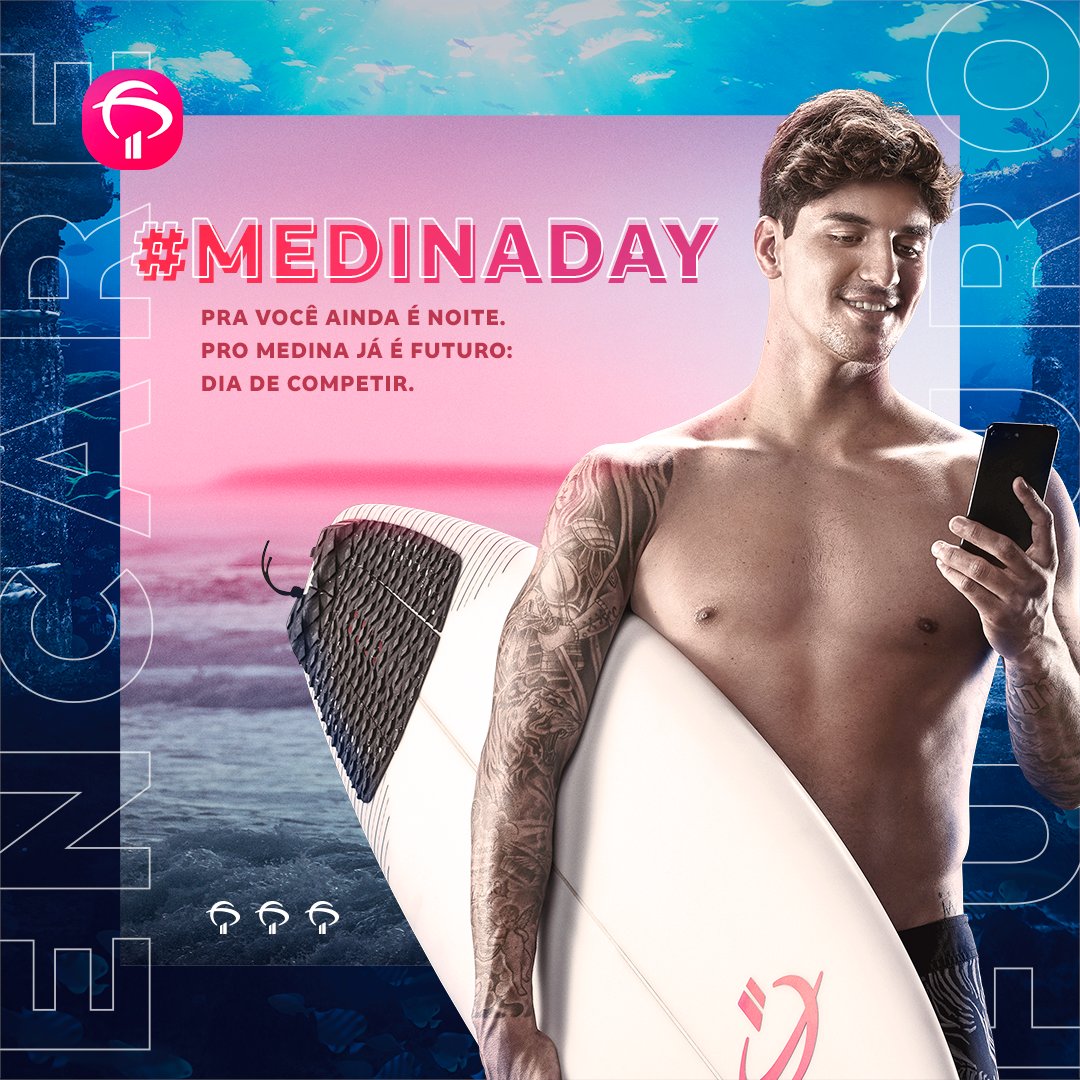 Bradesco's tweet photo. Quando encaramos de frente grandes obstáculos, podemos alcançar as maiores realizações. Competindo com os melhores, mostramos com orgulho o surfe brasileiro para o mundo. Hoje é dia de ir pra cima, galera! Desafiar o futuro é nossa praia. E o futuro já chegou #MEDINADAY https://t.co/qWkhkFZ3g1