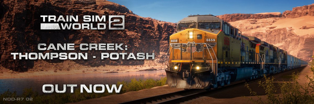 trainsimworld2's tweet photo. Explore the rugged desert scenery and experience tough American freight railroading with Train Sim World 2's newest route, Cane Creek! Power through the desert of Utah in the Union Pacific AC4400CW or SD40-2 and see what challenges await you! 

Photo Credit: @trainsimworld https://t.co/6eEV6TMlUe
