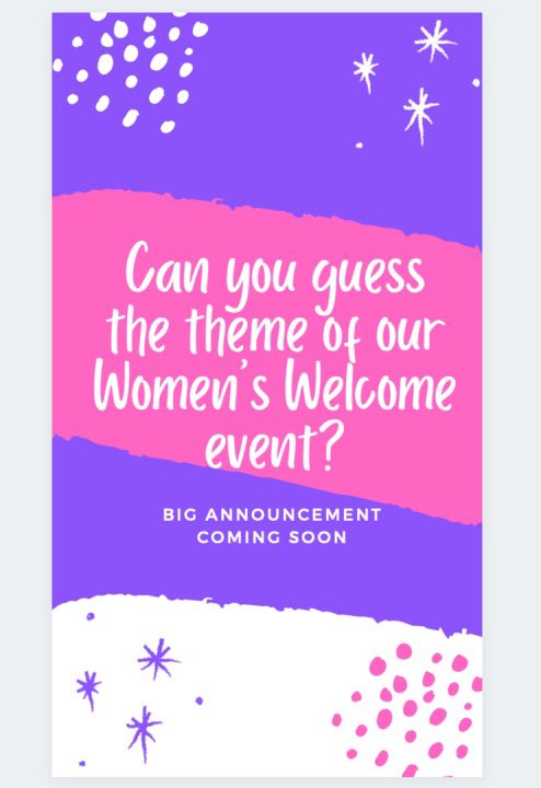 ASUWoCo's tweet photo. Get ready for our big announcement for Women’s Welcome! What do you think our theme for this year will be? 💜 https://t.co/17UTzpKAf5
