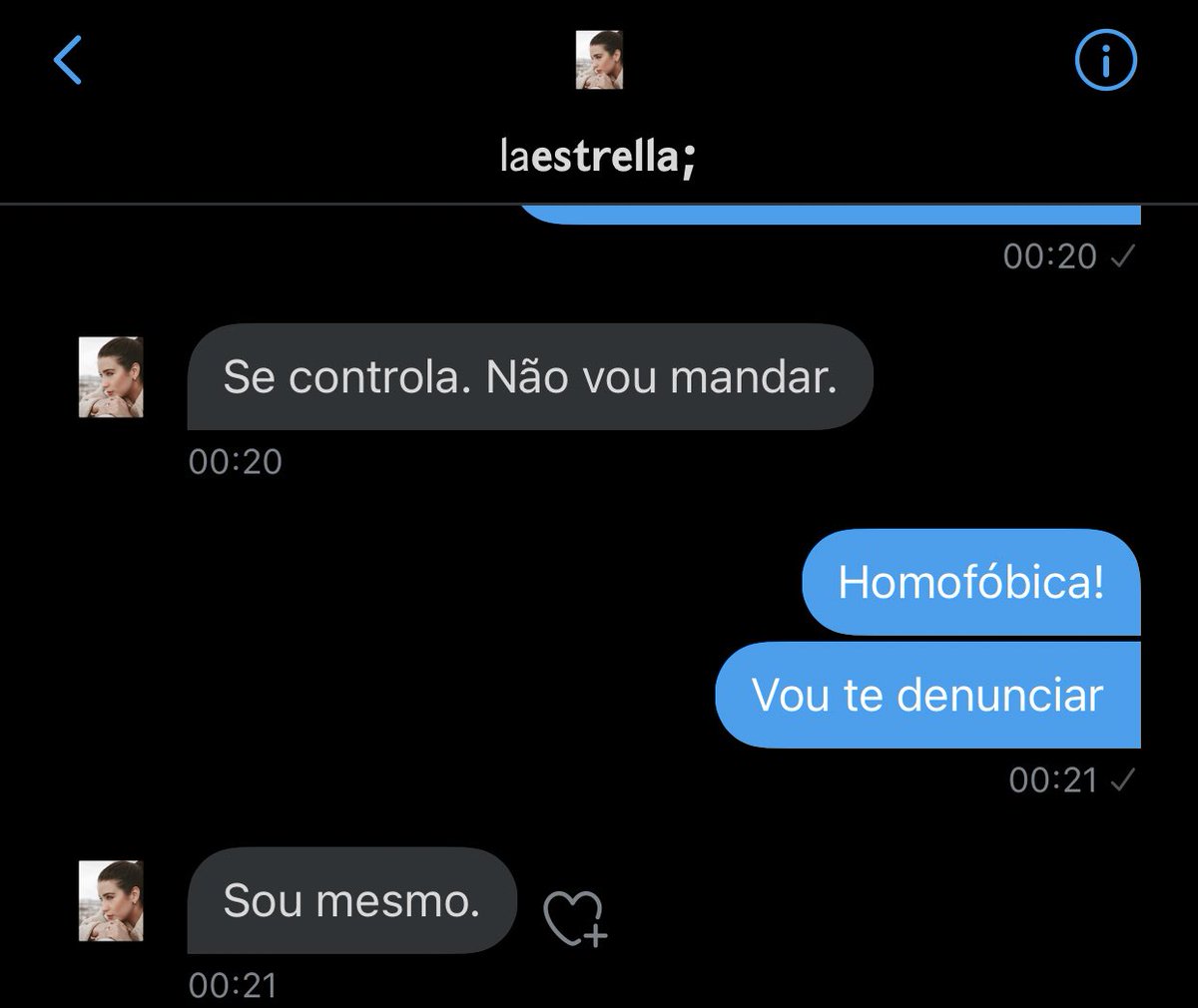 Duda assumiu ser homofóbica, quem apoia eu denunciar ela?