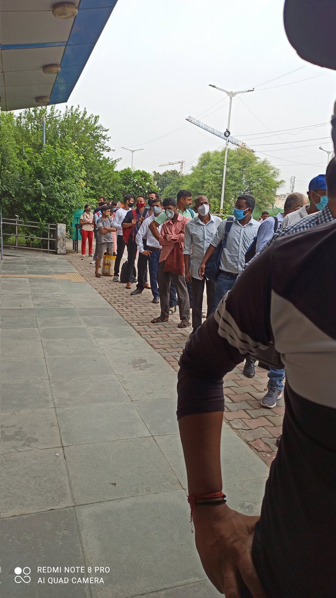 morpheus1221's tweet photo. @OfficialDMRC What is the point of this excercise of making commuters wait outside? Just makes no sense in terms of COVID control. You are only making sure that COVID is not spread in Metros but that doesn't do any good in actuality. It would spread outside the Metro.

Dwarka - Sector 14. https://t.co/J0VHubnYCS
