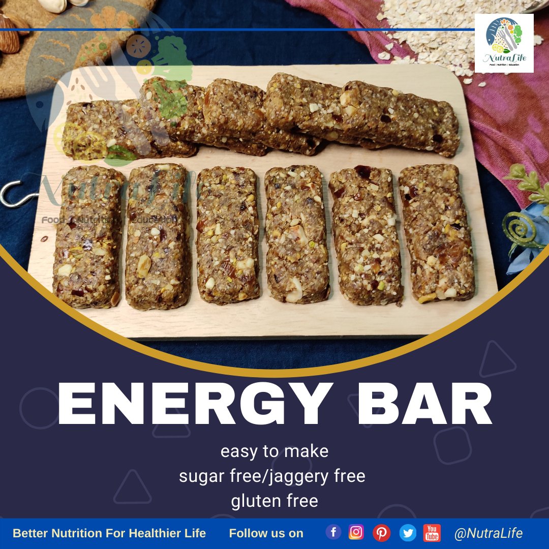 life_nutra's tweet photo. Home made energy bar is always best than ready made energy bars.Because homemade Energy bars are cost friendly, free from added sugars, flavors and artificial sweeteners. Homemade energy bars are less easy to make and nutritious to eat. These energy bars can enhance your immunity https://t.co/kyZFUrfUiS