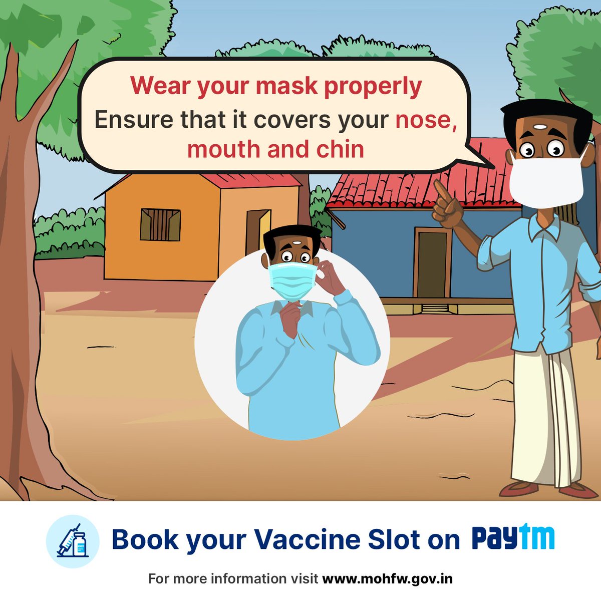 Paytm's tweet photo. Proper masking and vaccination are our best bets against the pandemic! 😷
#GetShotGo https://t.co/1oDHaBCM2M
