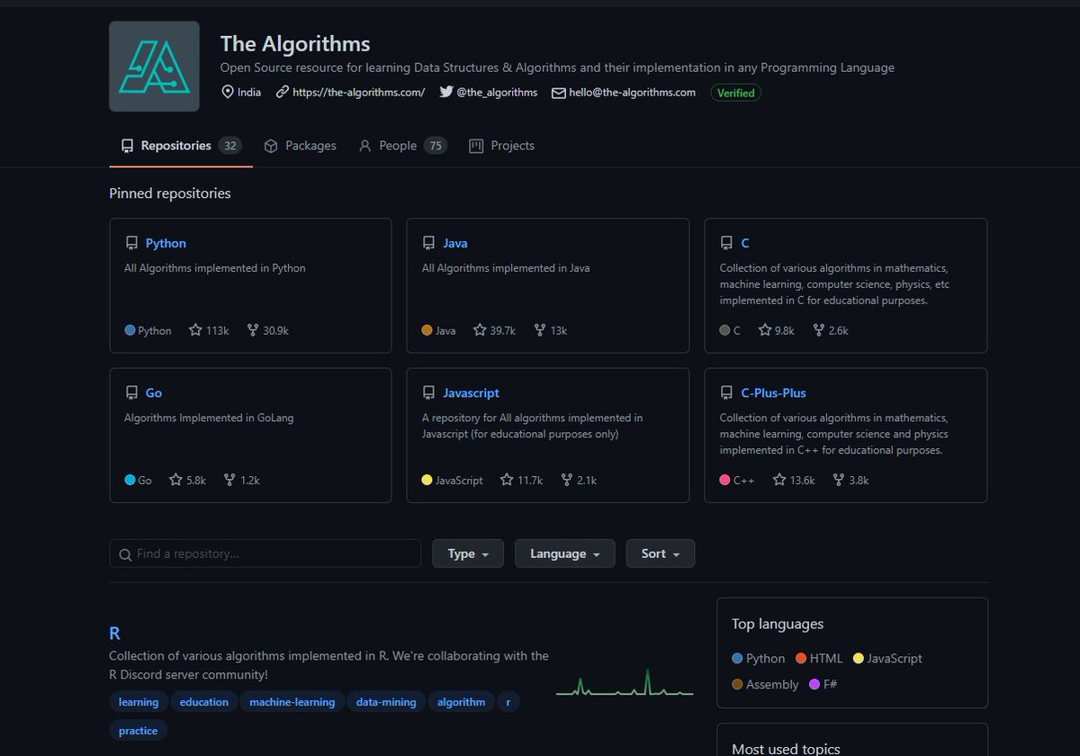 NavisCode's tweet image. Quieres aprender estructura de datos y algoritmos?
Guarda este recurso, aquí tienes para aprender en muchos lenguajes de programacion
Python, JavaScript, Java...
github.com/TheAlgorithms