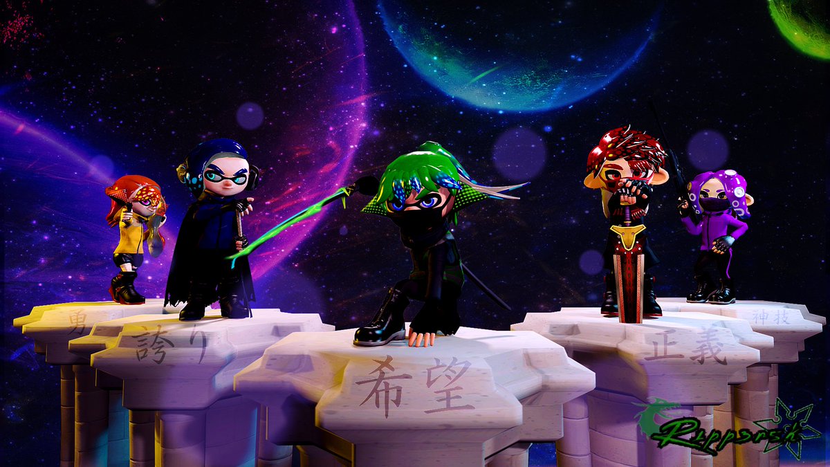 R1pp3r5K's tweet photo. The Pillars!
Kazuki = Hope
Seth = Justice
Dominick = Pride
Sarah = Courage
Roxanne = Skills
#Splatoon #SplatoonSFM #Splatoon2 #Splatoon2SFM #SFM #SourceFilmmaker #paintdotnet https://t.co/22ijcTTUhA