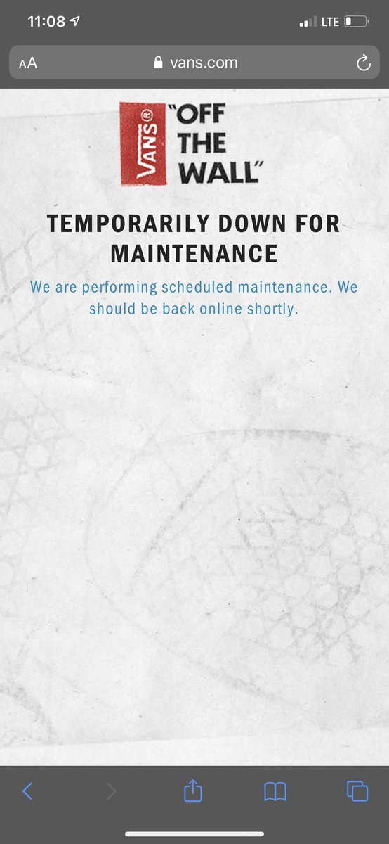 Sad day…any update when the site will be up again 😰 @VANS_66