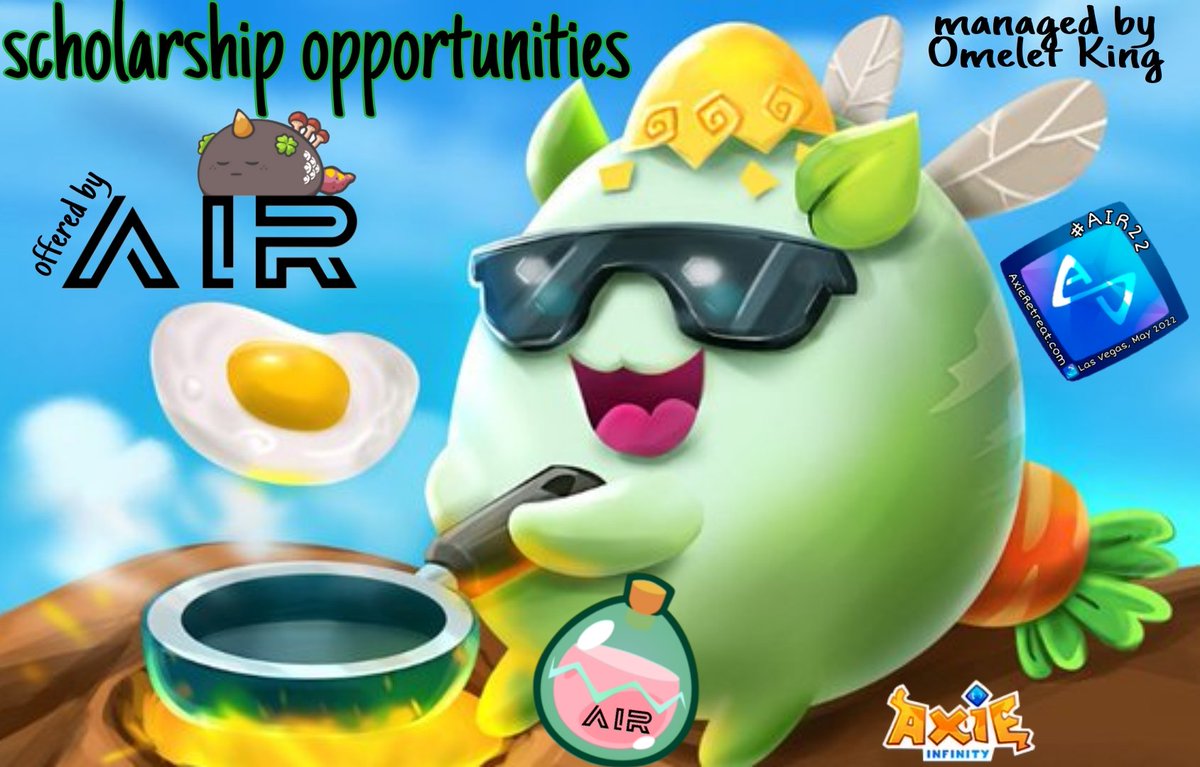 _iykyk_so_shhh_'s tweet photo. Scroll the #AIR22 profile to apply for
30+ scholarship spots offered by 8 
    different programs. 4 of them 
    pictured here. ♾ there's also 
2 full teams of Axies up for grabs 
   + other giveaways &amp; contests. 
Hit the subscribe 🔔on our profile!
    #AxieInfinity #play2earn https://t.co/KHlQOjxgH1