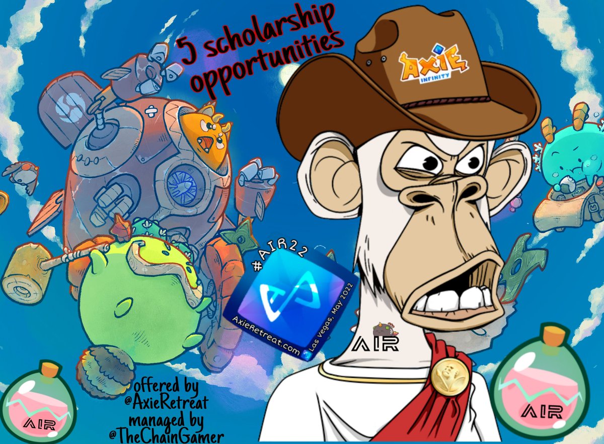 _iykyk_so_shhh_'s tweet photo. Scroll the #AIR22 profile to apply for
30+ scholarship spots offered by 8 
    different programs. 4 of them 
    pictured here. ♾ there's also 
2 full teams of Axies up for grabs 
   + other giveaways &amp; contests. 
Hit the subscribe 🔔on our profile!
    #AxieInfinity #play2earn https://t.co/KHlQOjxgH1