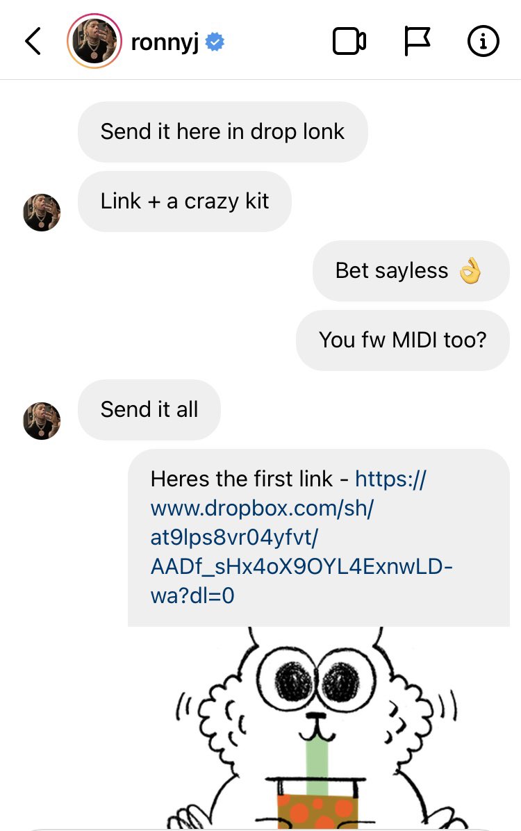 Sent some 🔥 over to RONNY J..