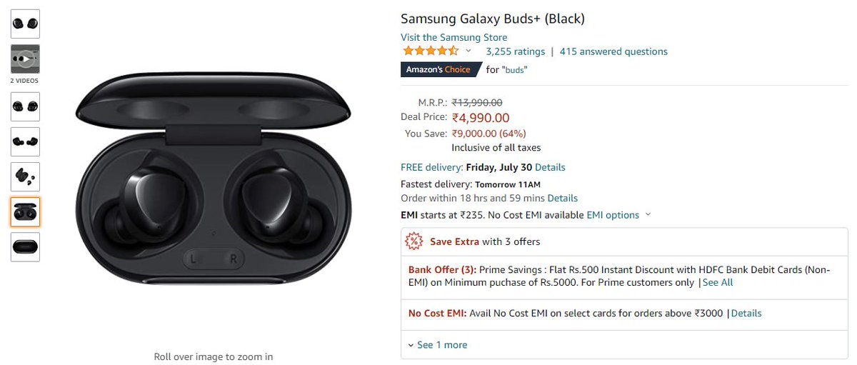 So we can now get the Samsung Galaxy Buds+ at 1/3rd of its original price as part of  "Prime Day Sale" and if mic quality is something you guys are going for, then this seems like a pretty good deal.

Also why the sudden price drop Samsung? 👀