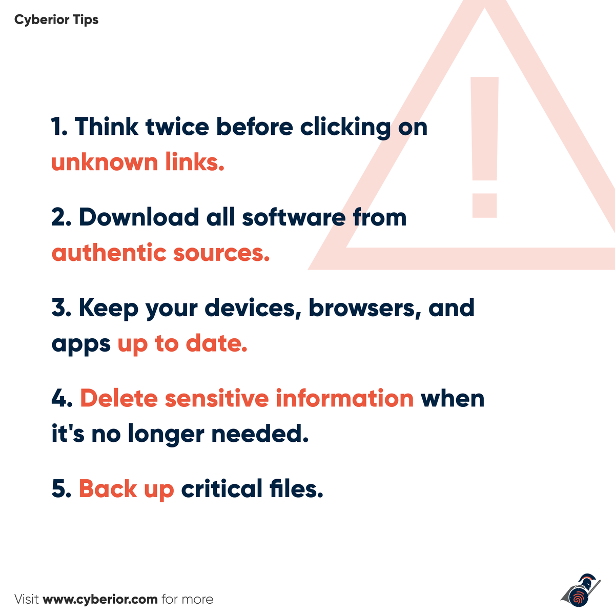 CyberiorIN's tweet photo. As we grow more dependent on technology, we need to develop better online security defences. Here are few tips you can use to help protect yourself against the range of cybercrimes out there. #cybersecurity #hacking
#cyberattack #cyberfraud #phishing #emailfraud #torrent #ransom https://t.co/C3iq6noBxa