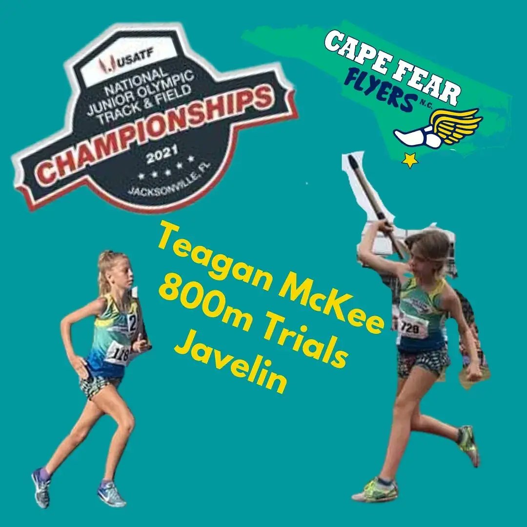 Today Teagan McKee and Lily McKee will compete in 3 events at the @usatf #JOTF Nationals. 

#usatfnationals  #usatfyouth #usatffuturestars #runjumpthrow #runilm #runnergirls #capefearflyers #youthrunner #runningcommunity #javelinthrow #throwergirls https://t.co/HOeXwoU6WK