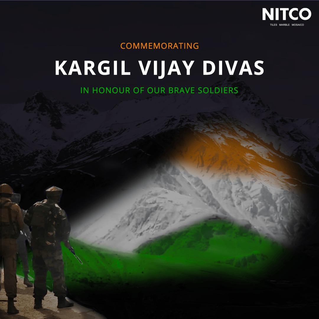 NitcoLtd's tweet photo. 22 years on, the sacrifices of our heroes who fought for the nation remain etched in our memories. #KargilVijayDivas
#NITCO #NITCOTiles https://t.co/HiNMmHMt5i