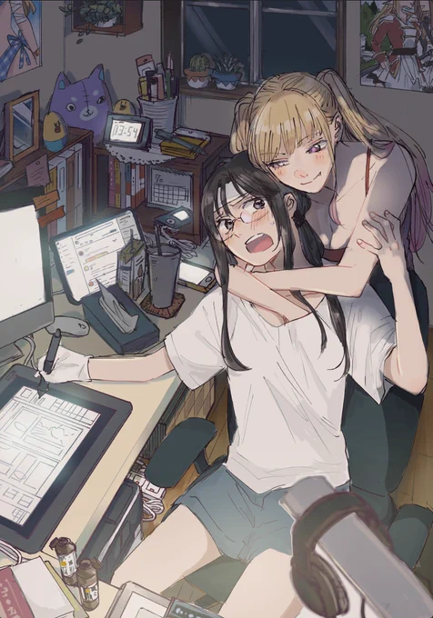 7/30(金)発売[同人女百合アンソロジー]
のカバーラフです🖋 
