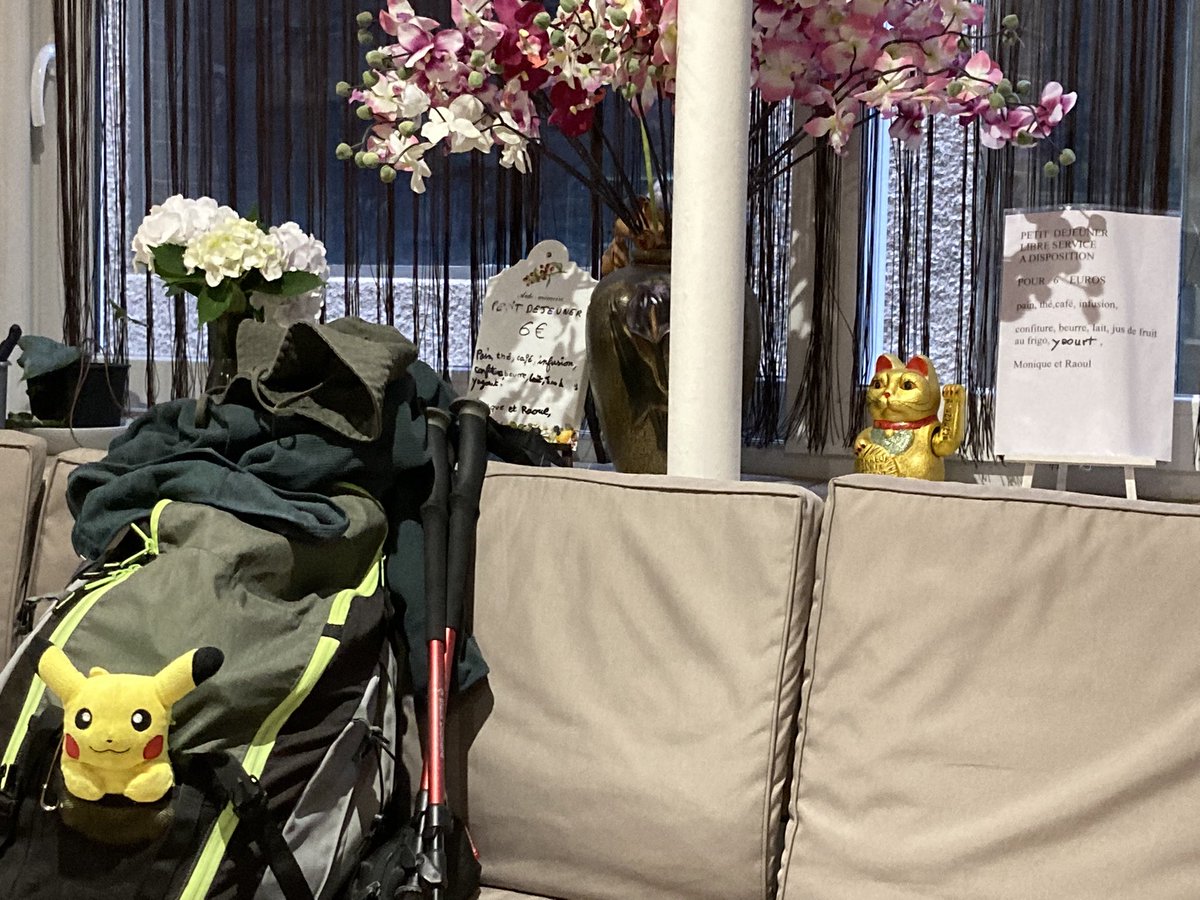 euro_tour's tweet photo. 昨日のエスタンの宿は、Gite Saint-Christophe。観光案内所の手前でみつけたジットで空きがありました。夕食は、レストランで、地元特産のビーフを。 https://t.co/J6BRVShqqA