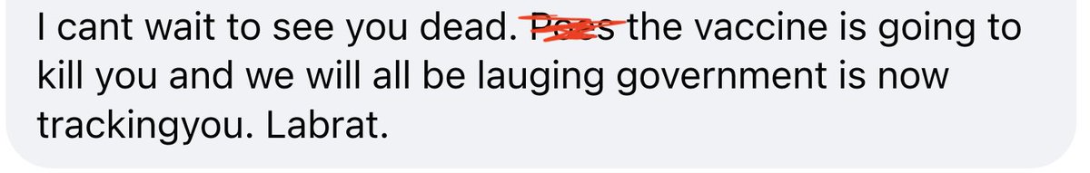 Why are anti-vaxxers so angry?
What is lauging?
And a labrat? Sounds French to me! 
Also, where is the grammar? 

So many questions…