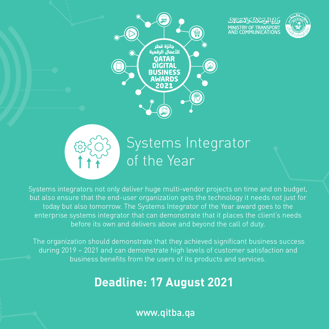 MOTQatar's tweet photo. Do you think you deserve one of Qatar Digital Business Awards? Get a chance to be recognized as one of the champions of #Qatar’s Digital landscape.
Deadline extended, Apply now.
https://t.co/QvBQy33CWV
#qdba #business #digital https://t.co/mdZYEtajYa