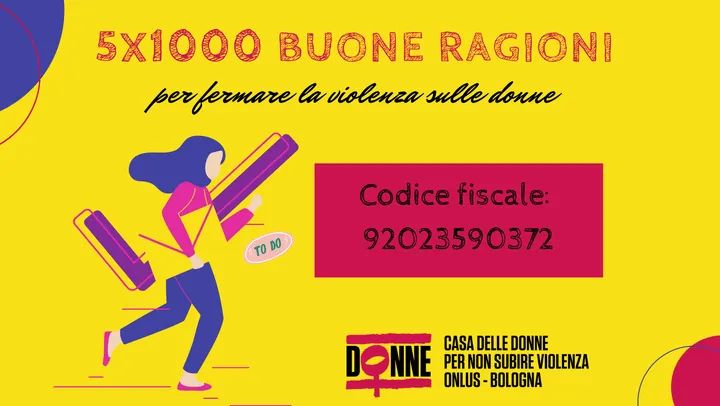Il 5x1000 alla <a href="/casadonne/">Casa delle donne</a>. Una scelta importante.
