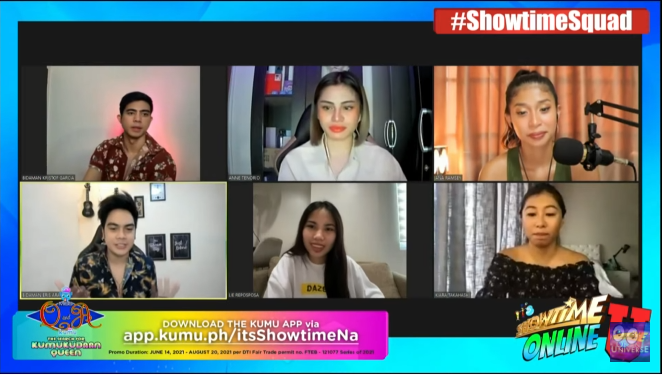 ViceGandaorg's tweet photo. itsShowtimeNa: Masayang kuwentuhan with Kiara Takahashi & Lie Reposposa para sa kanilang PILIkula campaign sa Kumu! #ShowtimeSquad https://t.co/MxdAIcwSUK