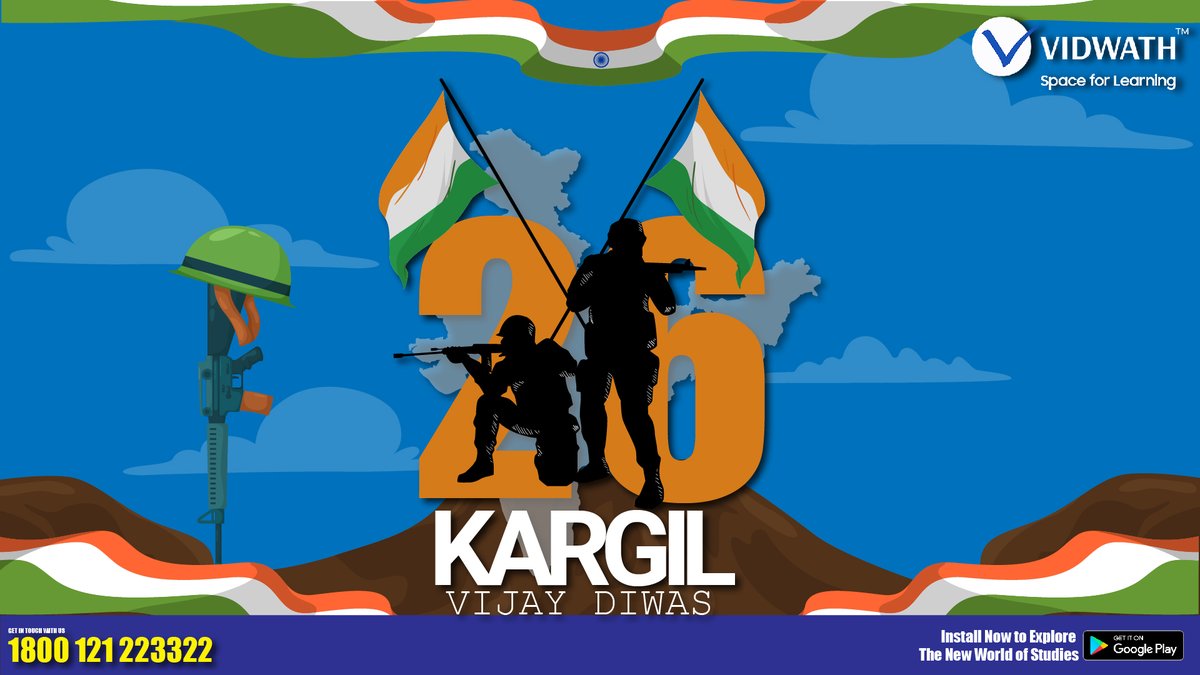 On this date in 1999 India successfully took command of the high outposts of #Kargil.

#OperationVijay #vijay #divas #KargilVijayDiwas2021  #vijaydiwas #kargildiwas #kargilvijaydivas #22yearsofKargil #India #VidwathApp #VidwathMithra #Vidwath