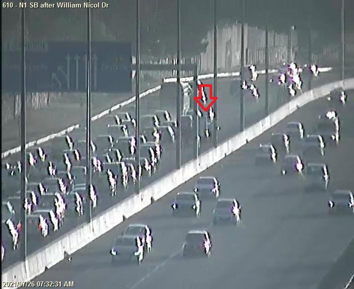 In Fourways there’s an accident scene on the N1 North before William Nicol causing some delays JHBTraffic