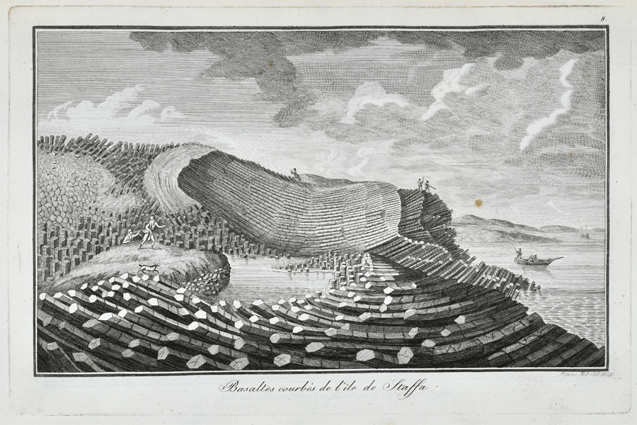 This unusual view of Staffa is from 'Atlas géologique ou vues d'amas de colonnes basaltiques...' (1818) by Scipion Breislak #Staffa #Scotland #geosites #FromTheArchives