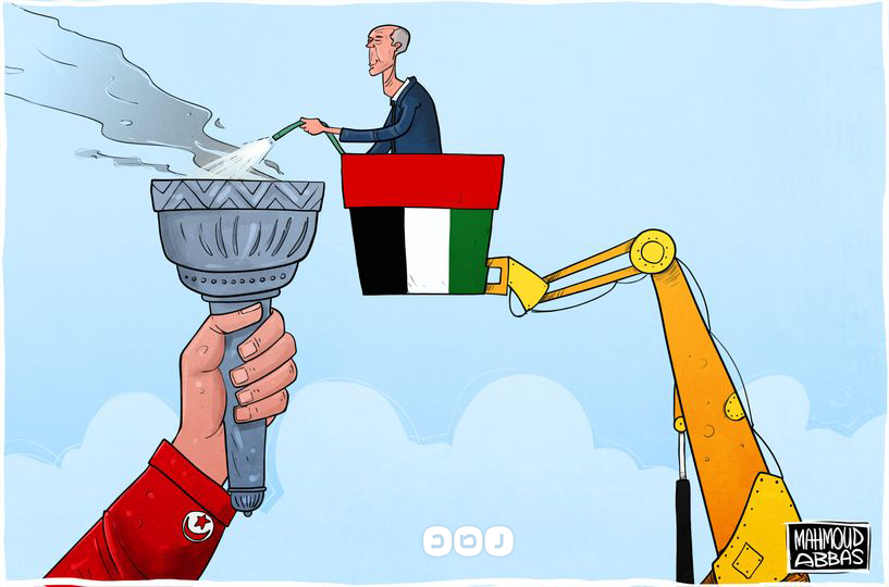 كاريكاتير انقلاب سعيد، بريشة الفنان الفلسطيني محمود عباس