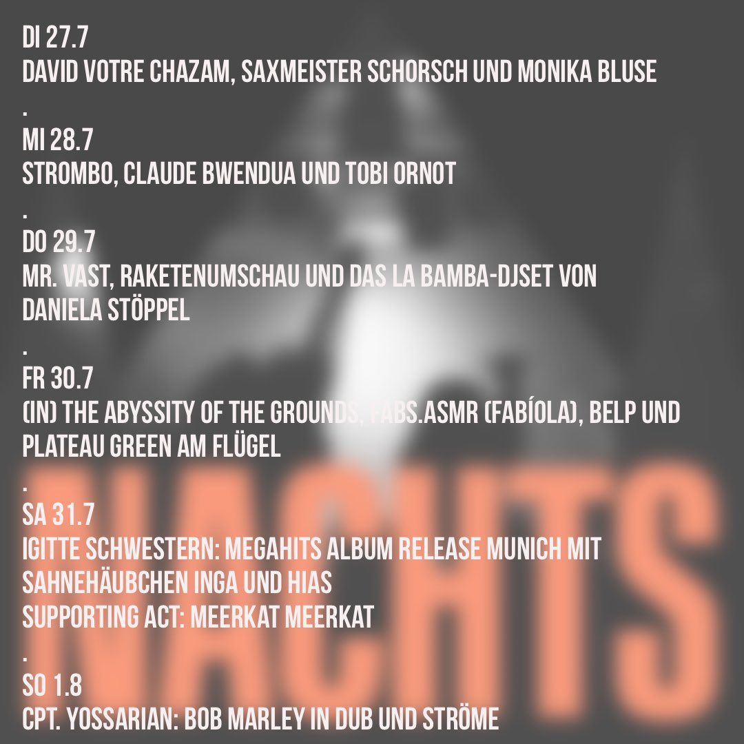 HKaMuc's tweet image. RT @mucstadtmuseum: Was man diese Woche auf keinen Fall verpassen darf? ... Eventuell dürft ihr euch auf eine künstlerische Überraschung freuen – #mstmlive am 26. Juli um 17 Uhr auf #instagram 
Heute Abend: