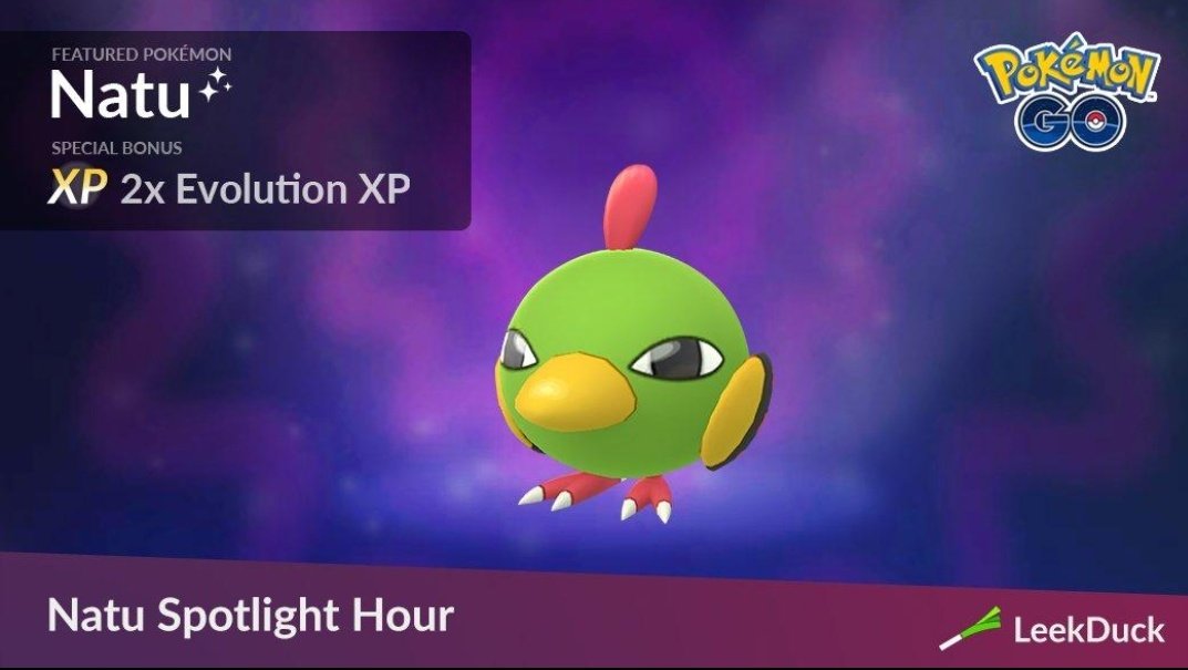 Pogoria_'s tweet photo. N'oubliez pas !
Demain, mardi 27.07 18h00
Heure vedette Natu disponible en shiny 😁✨
#PokemonGo #heurevedette #natu #shinypokemon #shiny #chromatique #Pokemon https://t.co/t8IkjoijMi