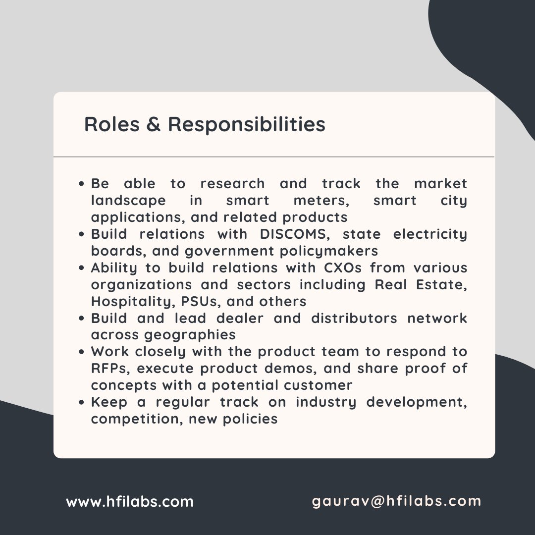 hfilabs's tweet photo. We are hiring!
for a 
Business Development Consultant
at HFIL Technologies Pvt. Ltd. 

#businessdevelopment #consultant #businessdevelopmentconsultant #hiring #newjob #smartmeter #saveenergy #technology #iit #iitmandi #iitCatalyst #innovation #cleanenergy #energy #startupindia https://t.co/0qGmJabbhl