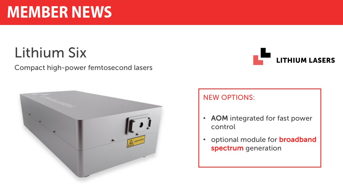 MEMBER NEWS: <a href="/LithiumLasers/">Lithium Lasers</a> upgraded version Lithium Six lasers family can be fitted with AOM for fast power control. Also available is a version with an optional module for broadband generation for B-CARS microspectroscopy! linkedin.com/posts/lithium-… #EPICmembernews #photonics