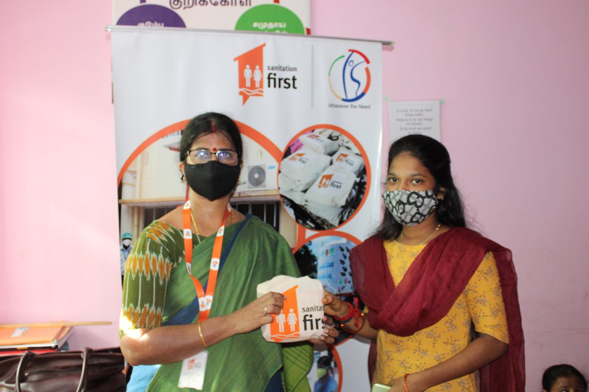 SanFirstIndia's tweet photo. WISHALL Youth group trains adolescent girls in life and employability skills. They also counsel girls about education, relationships and career. It was a delight to train and distribute sustainable hygiene kits to these young women from Tondiarpet. Thanks to SanfirstUK. https://t.co/wRkUctd8aQ