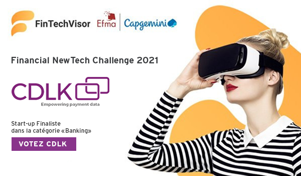 CDLK nominée parmi les 10 #Startups finalistes du Challenge 2021 #FinTechVisor organisé par 
<a href="/Capgemini/">Capgemini</a> &amp; @Efma_news dans la catégorie "Banking" pour sa solution CLO (Card-Linked Offers) 🚀

Nous avons besoin de votre soutien et de vos votes👉 bit.ly/FinTechVisor_2…

Merci 🙏