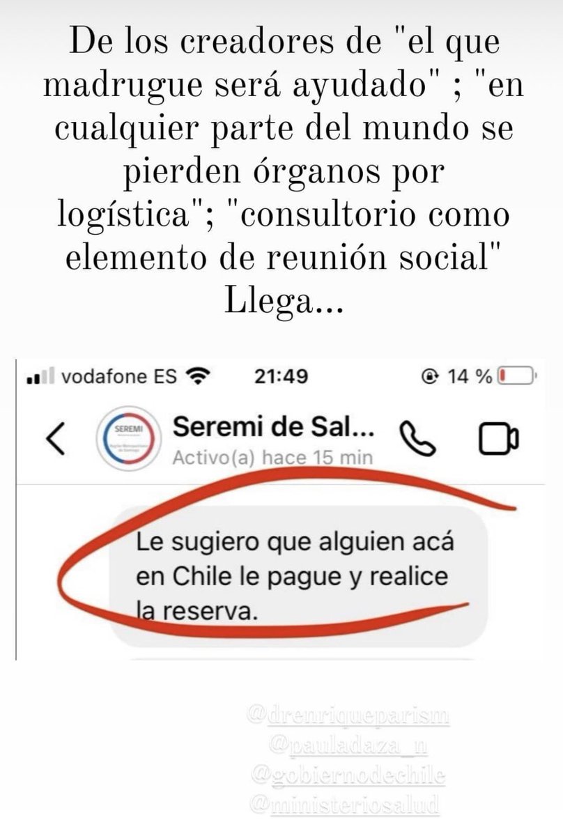 serhumanapau's tweet photo. Le sugiero que pase un millón de pesos? @pdazan @ministeriosalud @Minrel_Chile @carovaldiviat @allamand @chilevision @elmostrador #ConVacunaYSinPase #homologaciondevacunas https://t.co/PvyM9ZVJTs