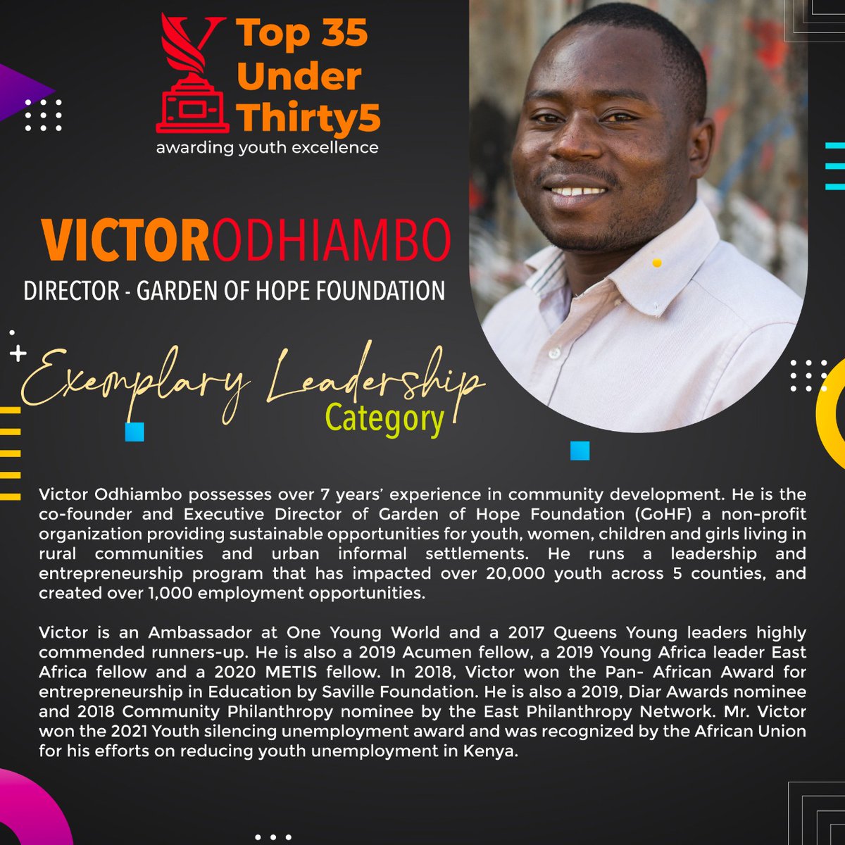 youthagenda254's tweet photo. 🎉🎉🎊Meet our first applicant Mr.Victor Odhiambo under the exemplary leadership category and he is passionate about issues affecting the youth and commit to support them by using local solutions to tackle global challenges
#MakingtheYouthFactorCount 
#involveyouth 
#YesYouthCan https://t.co/3QQyu1CZAS