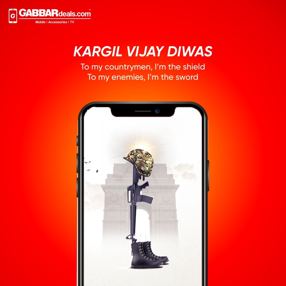 GabbarDeals's tweet image. Let the tricolour fly high as the sky!

Saluting the supreme sacrifice of gallant soldiers of the Indian Army, GABBARdeals proudly celebrates Vijay Diwas! 
.
.
.
.
.
.
#CourageInKargil  #KargilVijayDiwas  #कारगिलविजयदिवस #KargilWar #OperationVijay #22YearsofKargil  #VijayDiwas
