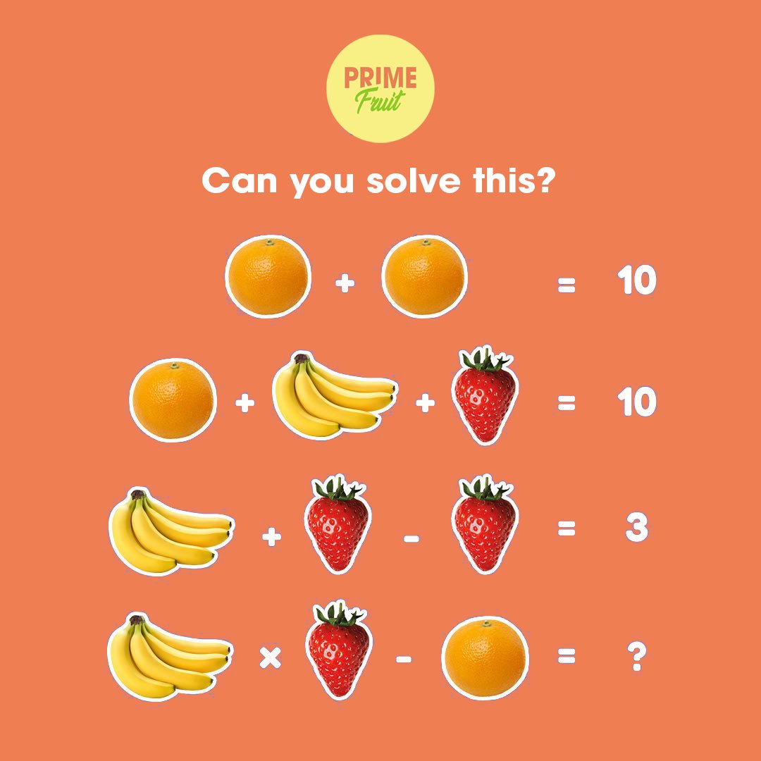 Hello there! It's Monday! Can you solve this in 50 seconds? Time to check how active your neuron cells are to start the week right. 🧠 Comment your reflex answer below. 
.
#dxblife #UAE
#mydubailife #DubaiLife #dxb 
#MyDubai 
#FruitDeliveryDubai #DubaiFruitDelivery