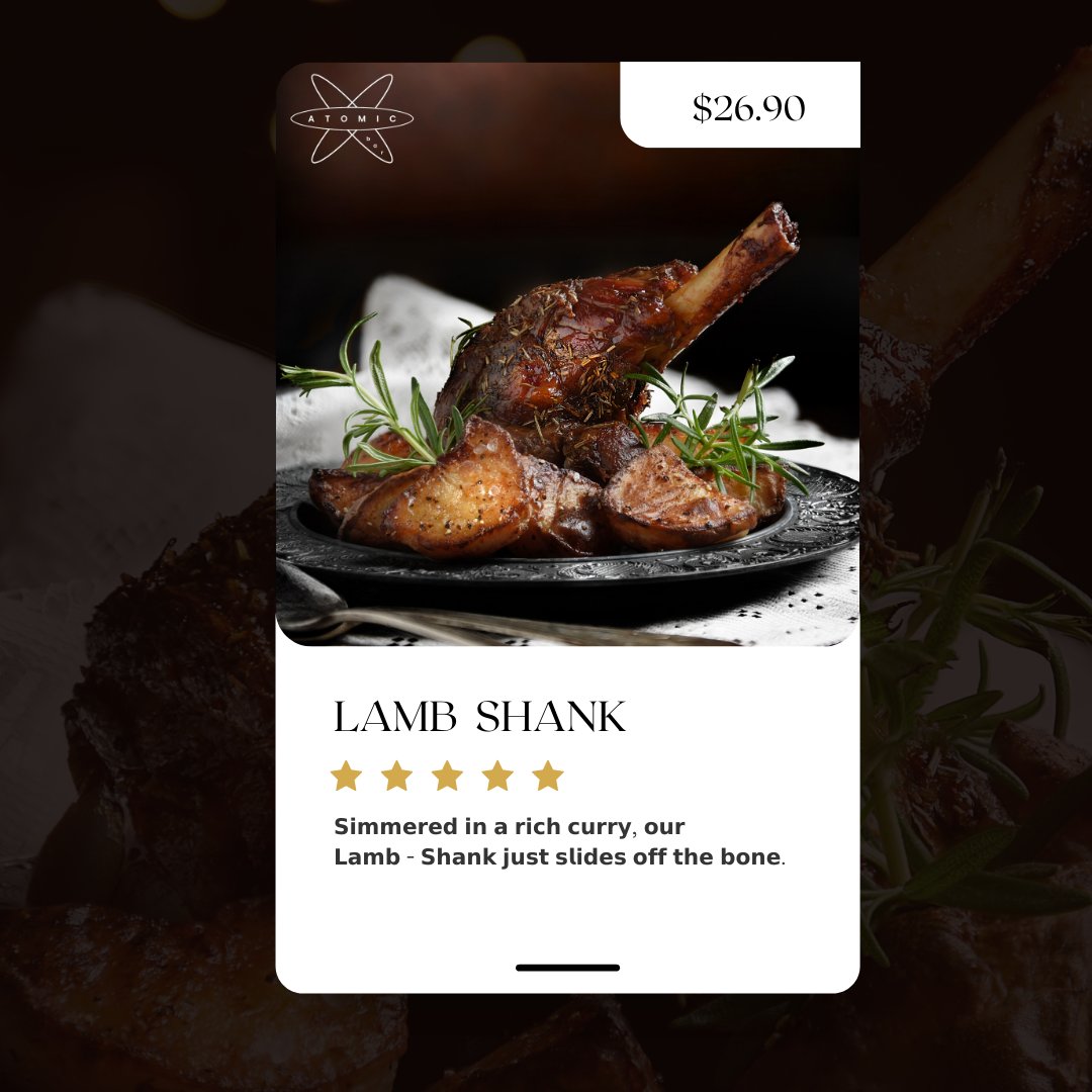 𝗜𝗻𝘀𝗮𝗻𝗲𝗹𝘆 𝗱𝗲𝗹𝗶𝗰𝗶𝗼𝘂𝘀, 𝗧𝗿𝘂𝗹𝘆 𝗟𝘂𝘅𝘂𝗿𝗶𝗼𝘂𝘀!😋

For enquiries👇
☎️ 03 9399 9889, 0452 659 499
🌐  theatomicbar.com.au

#Lambshank #mexicanfood #melbourne  #melbournefoodie #foodislife