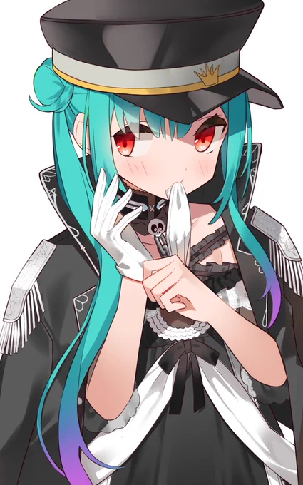 #絵クロマンサー
るしあちゃんの新衣装がかっこよくて軍帽とよくあうというお話 