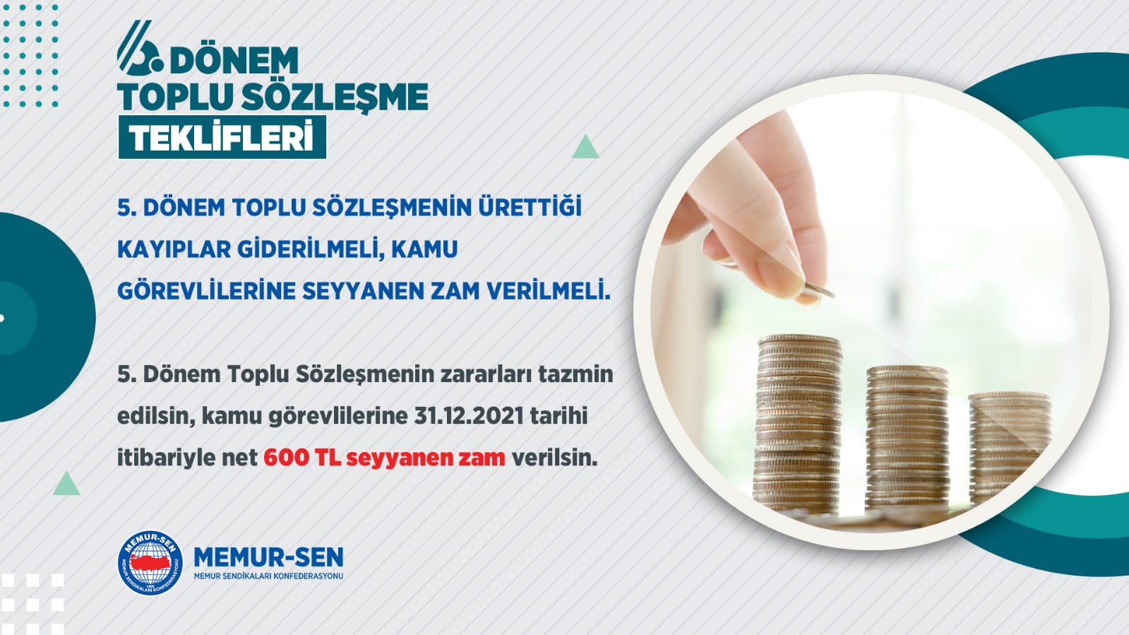 Saglik Sen On Twitter Memur Sen 6 Donem Toplu Sozlesme Teklifleri Memur Maaslarina 1 Ocak 2022 Den Gecerli Olmak Uzere 21 1 Ocak 2023 Den Gecerli Olmak Uzere 17 Zam 2022 Ve 2023 Icin 3 3 Refah
