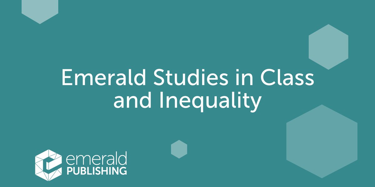 We're seeking proposals for our new book series: 'Emerald Studies in Class and Inequality'. Find out more and see the call for papers at: bit.ly/3Bt1zNT